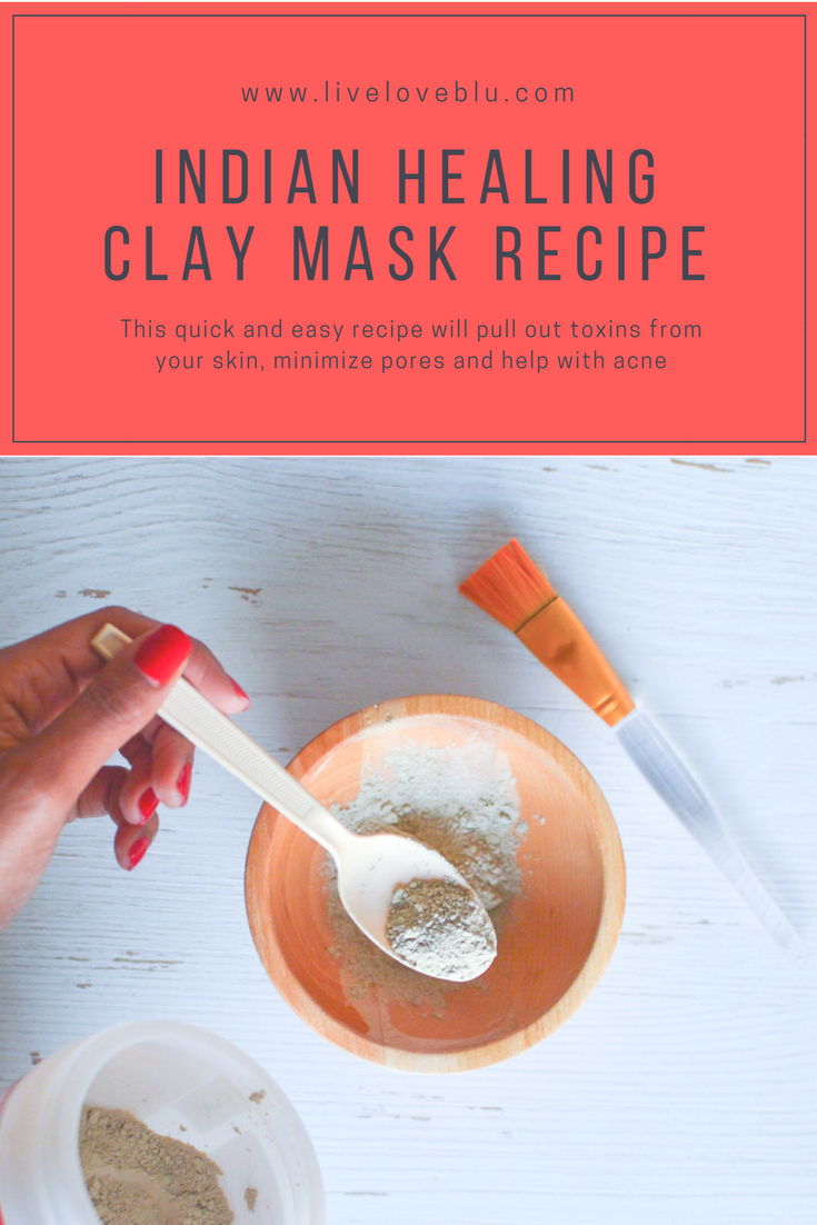 Indian clay mask : The mask most millennials are using! Great for weekly maintenance, shrinking pores, deep cleaning and smooth skin! www.liveloveblu.com #indianhealingclay #healingclay #aztecclay
